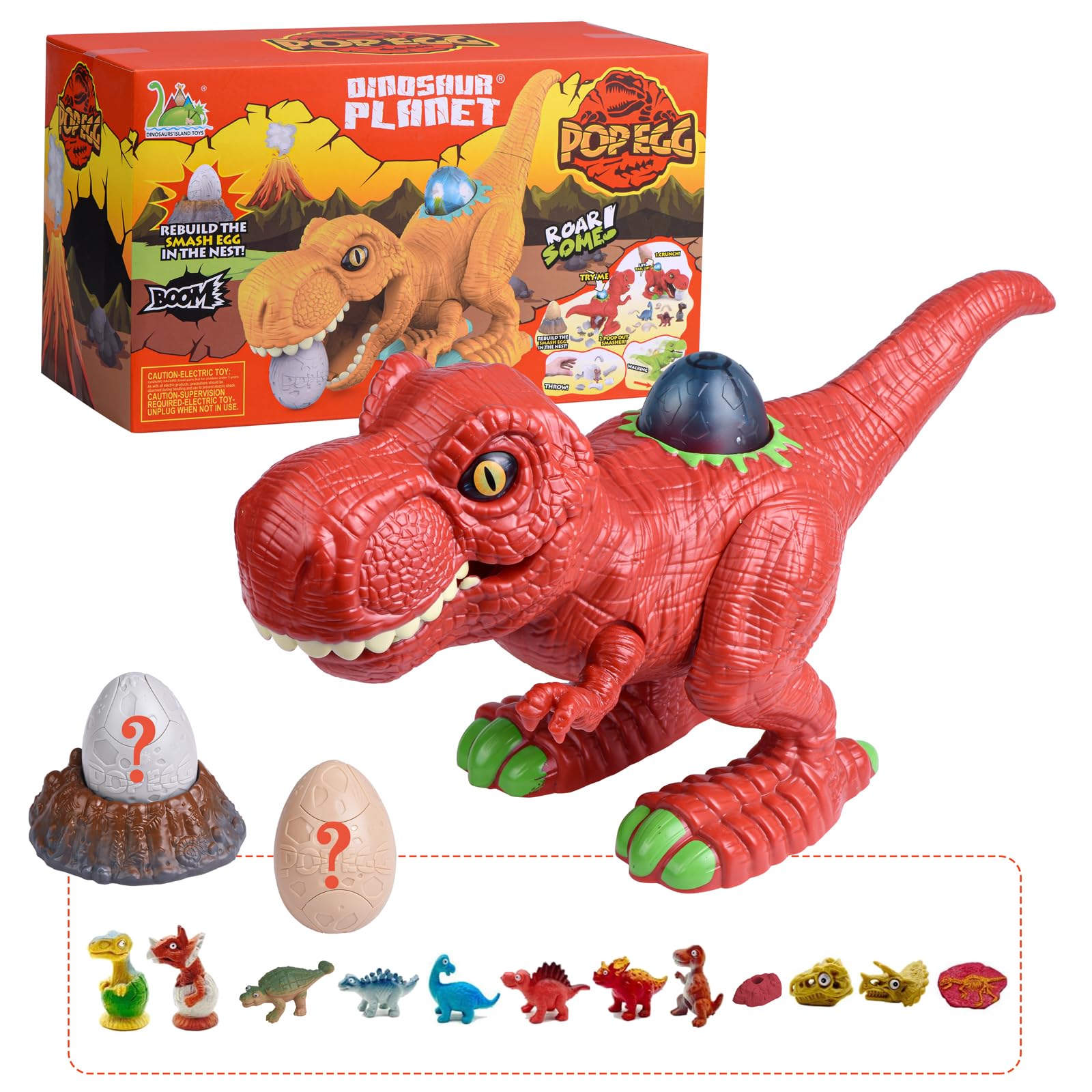 Dinosaur Toys for Kids - Walking Dinosaur Toys for Swallowing Eggs and Laying little Dinosaur, Toy with Light & Sounds, Educational Toy for Kids Age 3+, Perfect Birthday And Chrimas Gift Idea