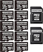 GIGASTONE 128GB Micro SD Card 10-Pack, A1 V30 4K Video Recording, Compatible with Security Camera, Action Camera, Drone, 100MB/s MicoSDXC Memory Card UHS-I, with Adapter