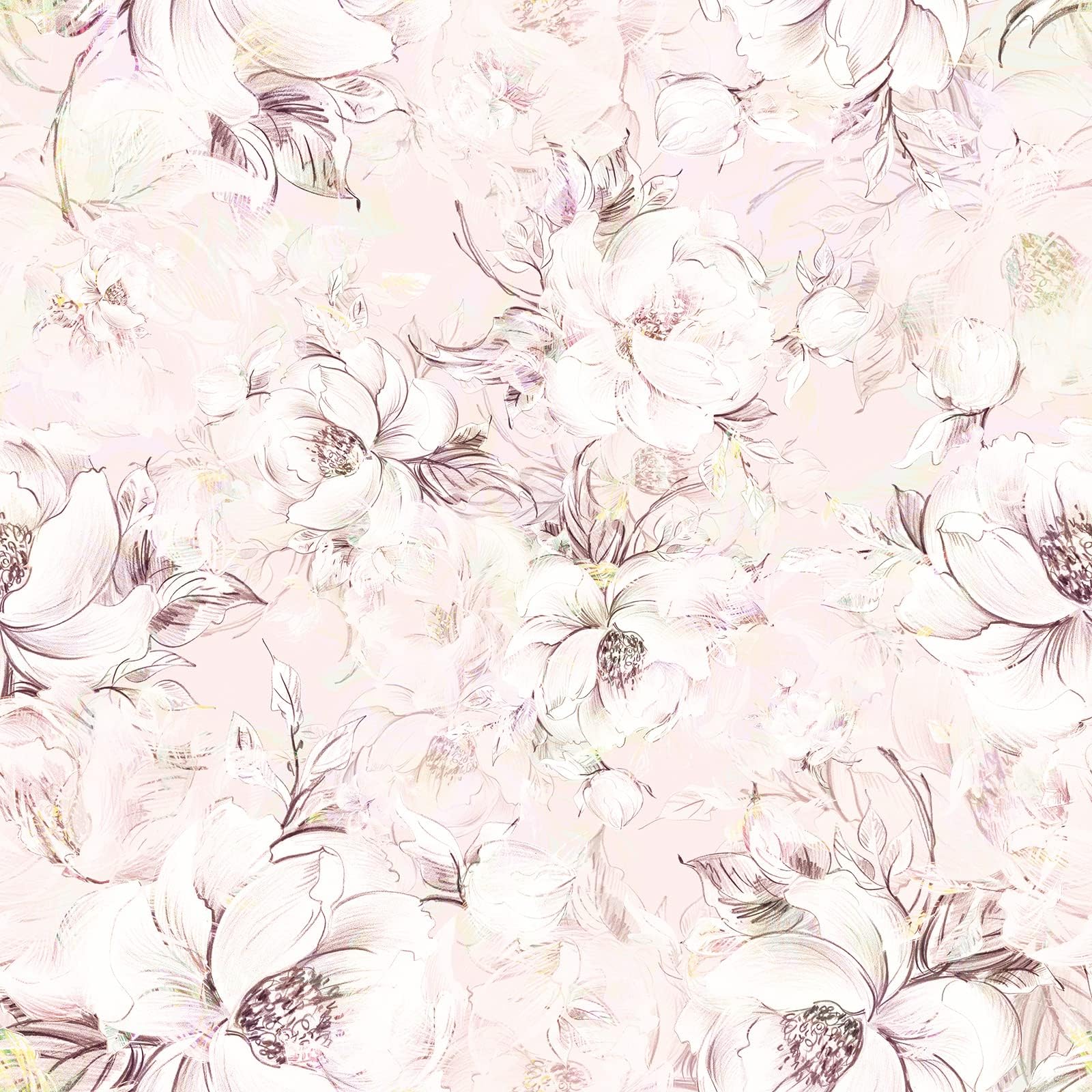 ReWallpaper Papel Pintado Baño Impermeable Vinilos para Muebles Decorativos Vintage Floral 44.5cm x 7m Rosa Floral Papel Pintado Autoadhesivo Infantil Niña Papeles Pintados de Pared Dormitorio
