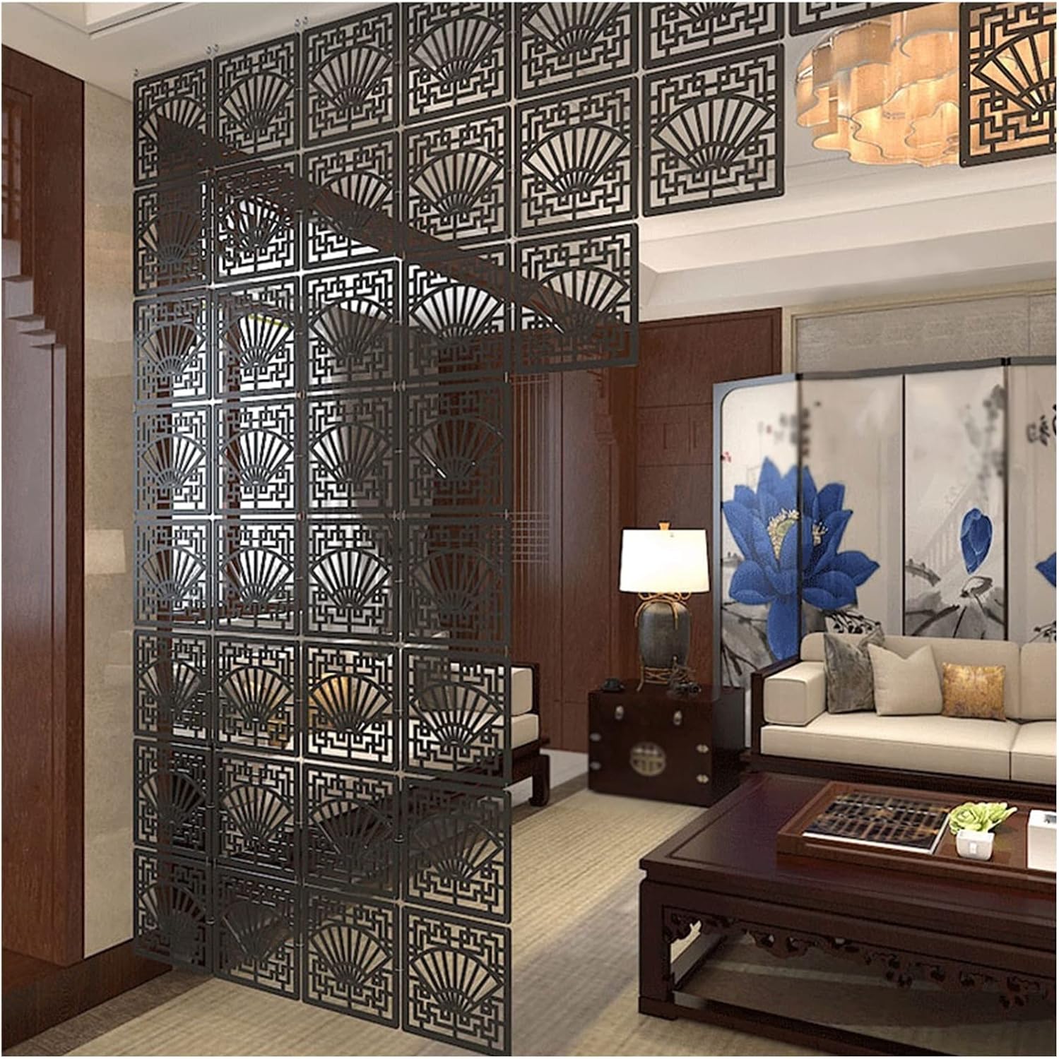 GOCHUSX Hanging Room Divider, PVC Privacy Screen Panels, DIY Decorative