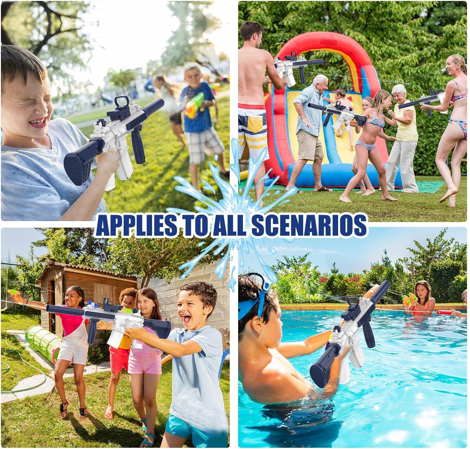 Pistole ad Acqua elettrica 2025, Caproka Pistola acqua elettrica, Water Gun Automatico, Giocattolo Blaster per Bambini e Adulti, Giocattoli da gioco per tiro in piscina per acqua all'aperto