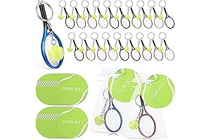 Blosssound Color Tennis Racket with Ball Keychain: Ace Your Tennis Party Favors!