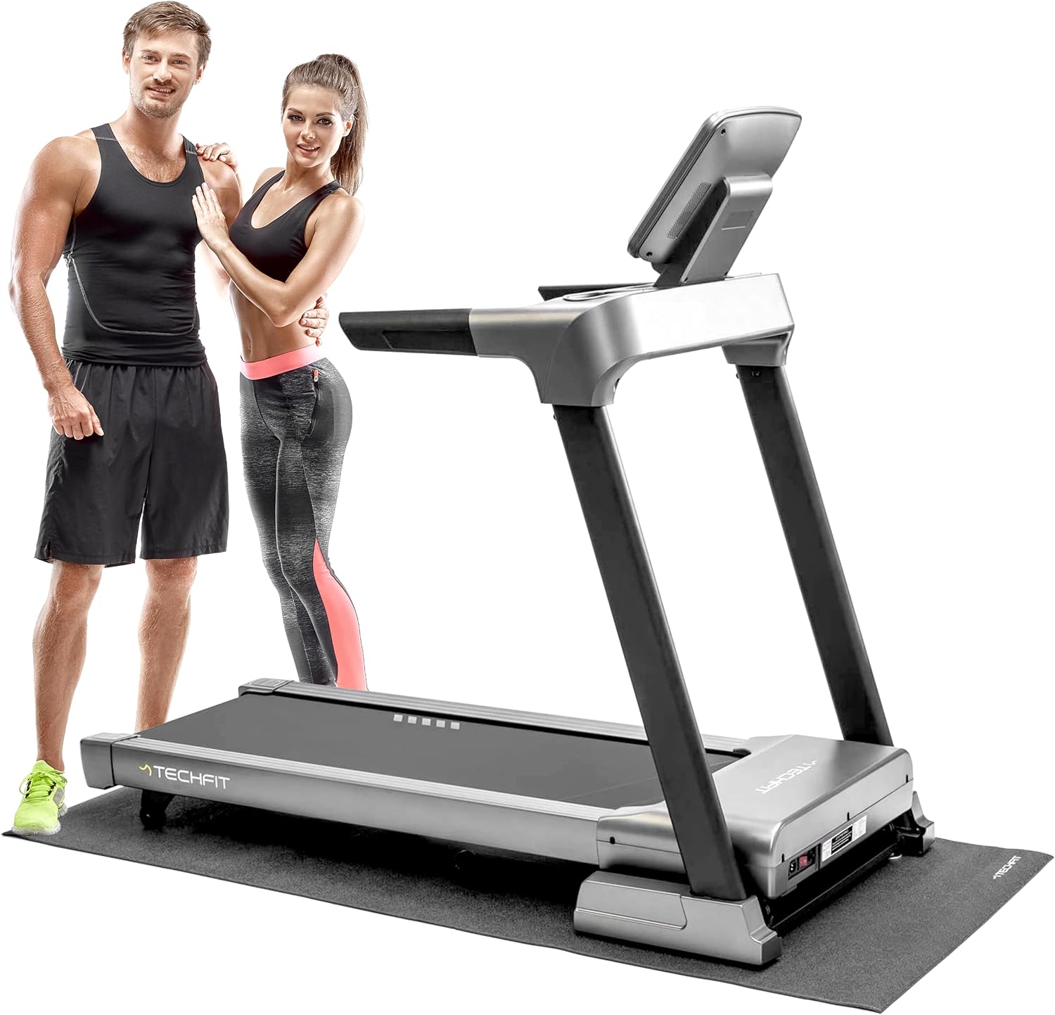 Rubber Fitness Mat – Non-slip Floor Protection Mat for Treadmill, Exercise Bike, Rowing and Gym Equipment 198 x 92 x 0.5 cm