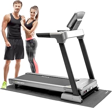TechFit Tappeto Fitness in Gomma - Tappetino Antiscivolo per Protezione del Pavimento per Tapis Roulant, Cyclette, Vogatori e Attrezzature da Palestra 198 x 92 x 0.6 cm