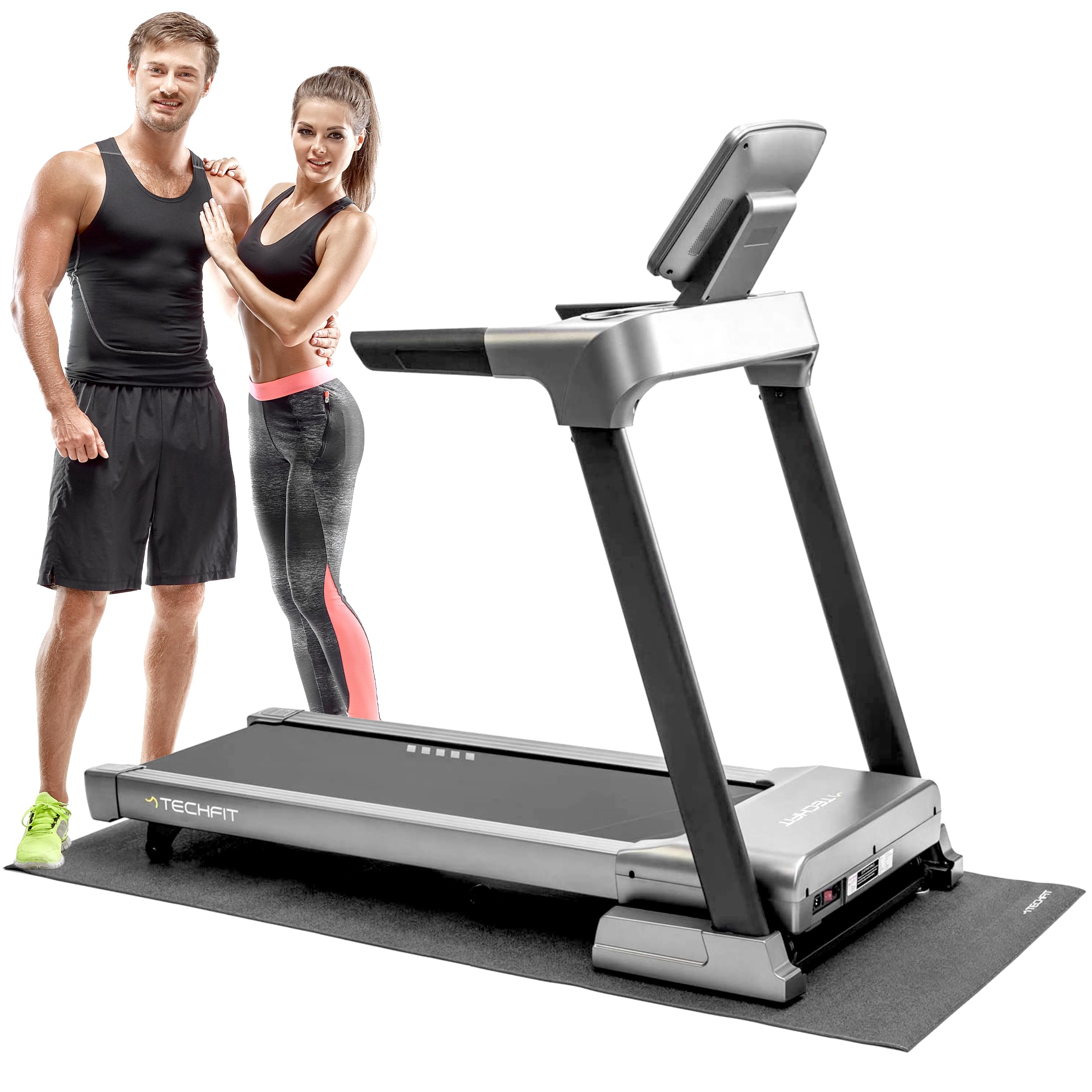 Tapis de fitness en caoutchouc TechFit 198x92cm pour protéger le sol