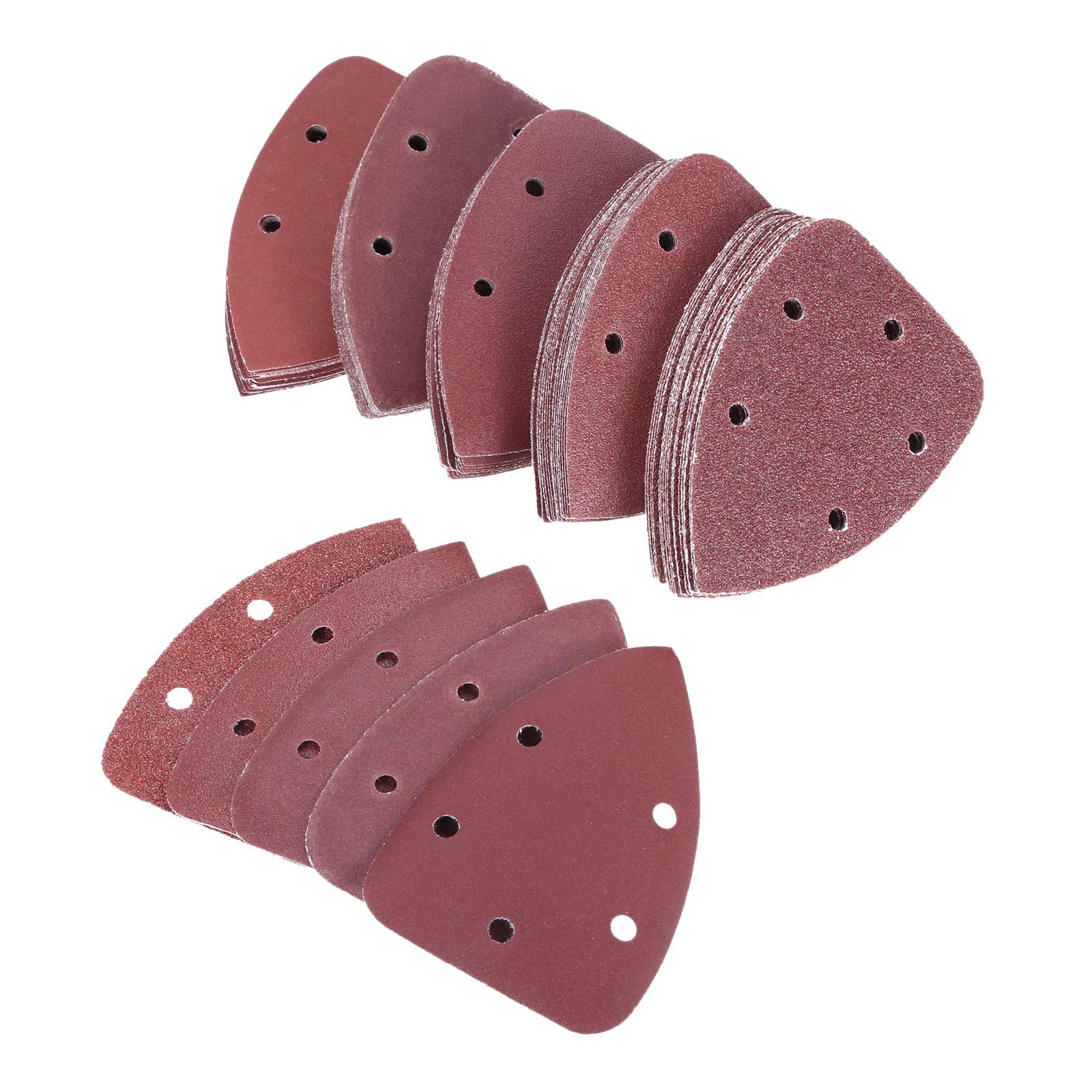 Papel de lija de pulido de metales de madera Hojas de lija 100PC 140x90mm Triángulo de lija Gancho Loop 40-240 granos abrasivos Disco de lijado for madera pulido molino