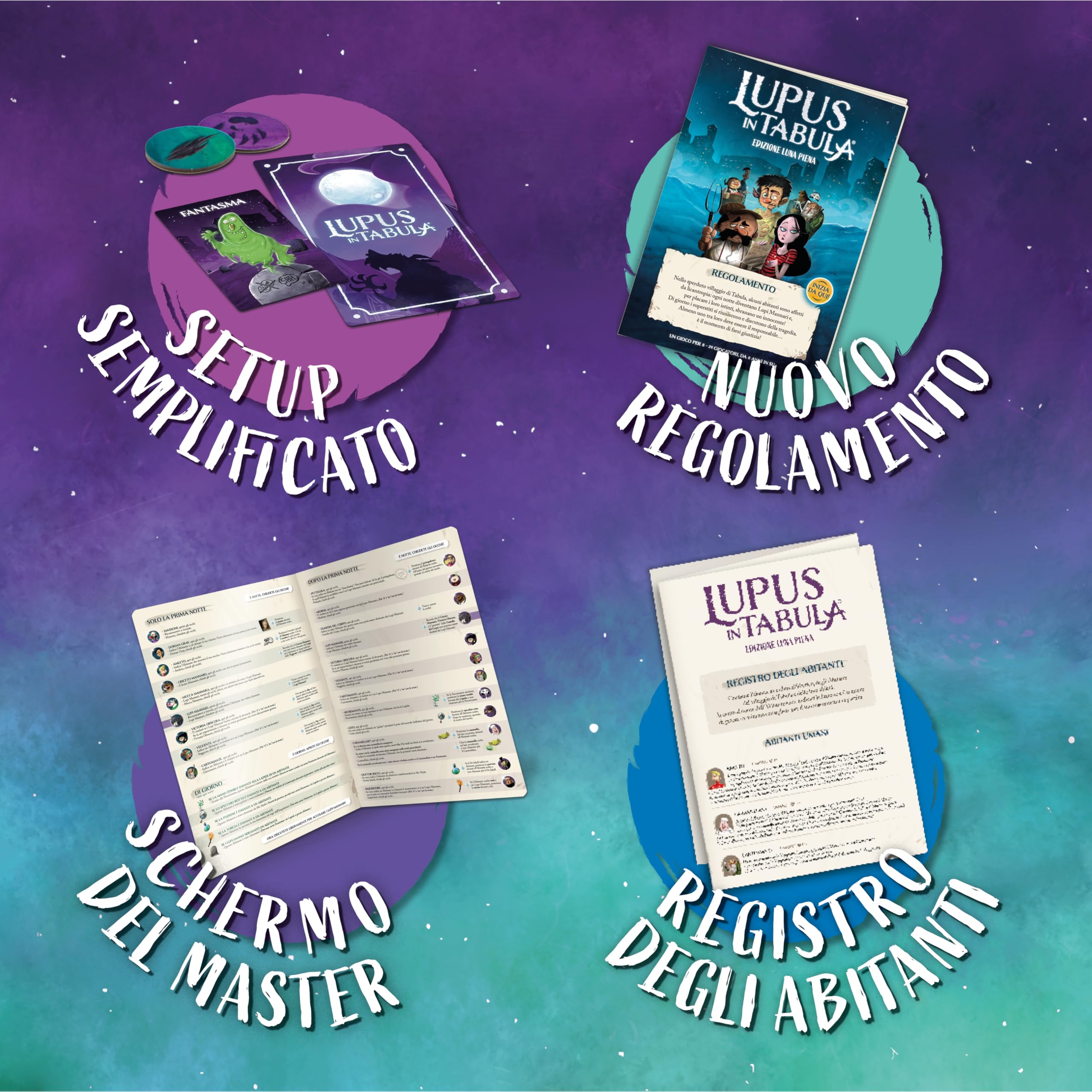 Lupus in Tabula - Edizione Luna Piena - 12 Nuovi Personaggi - Materiali Extra - Aiuti per il Master - 8+ Anni - 8-24 Giocatori - 30 Minuti