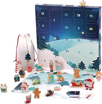 VILAC 1223 Advent Calendar for Children 1 Advent Calendar Box Made of Wood and Cardboard