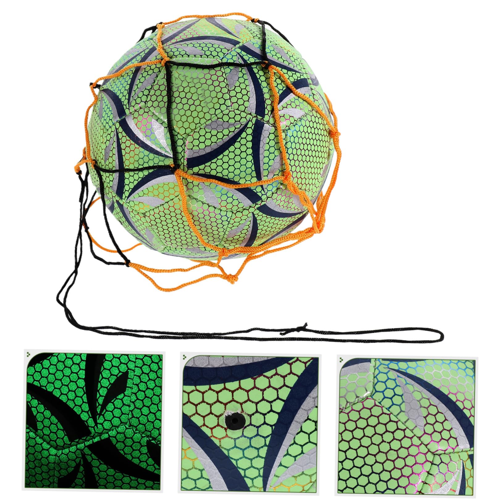 ERINGOGO 1pezzi Pallone da Calcio Luminoso e Riflettente in Materiale Pu Resistente per Allenamento Indoor e Partite Sportive Notturne