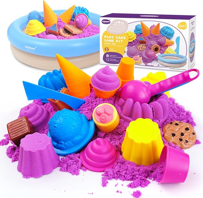 Kilpkonn Play Sand Ice Cream Kit, 2.2Lbs Magic Sand, 27PCS