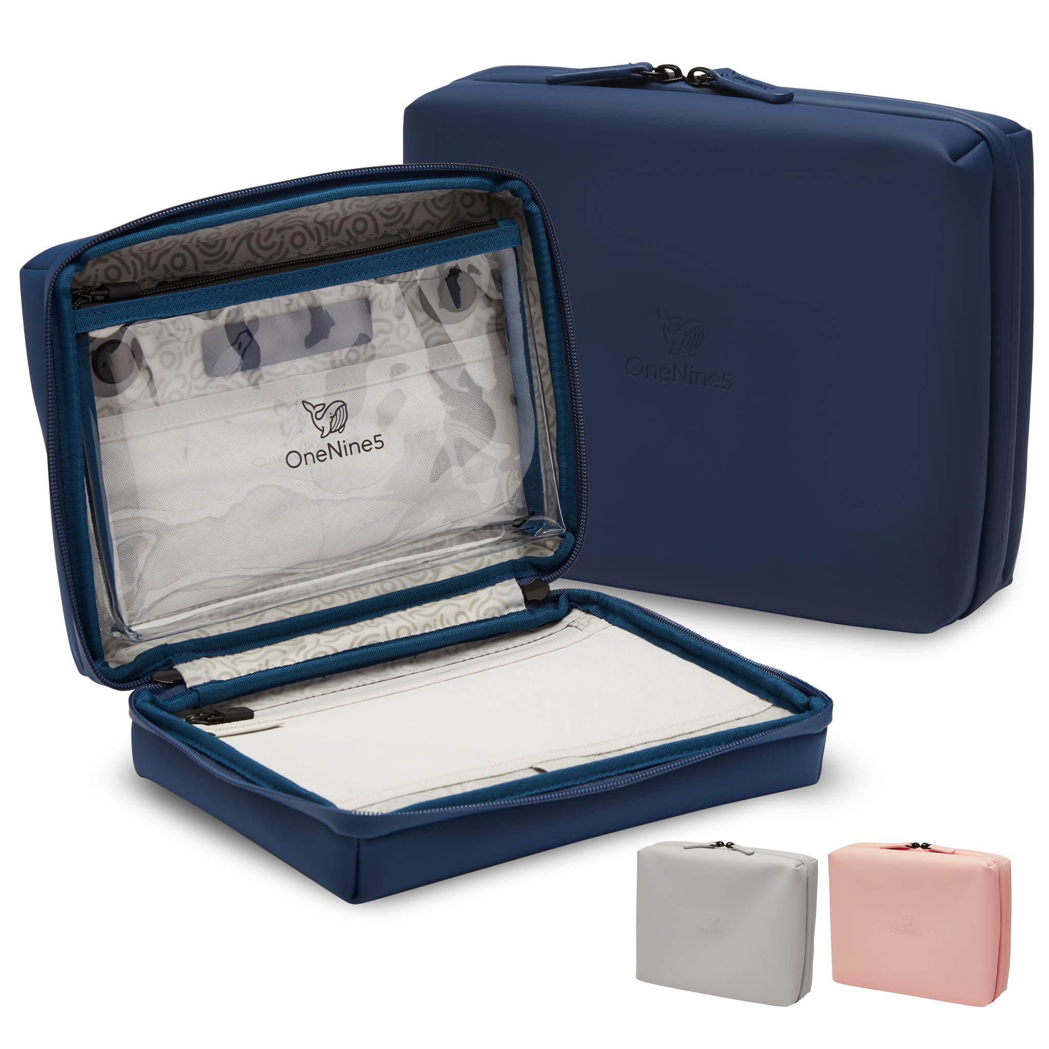 Eco-Friendly Travel Wash Bag, Toiletry Bag with 100% Recycled Plastic Lining & Hanging Hook