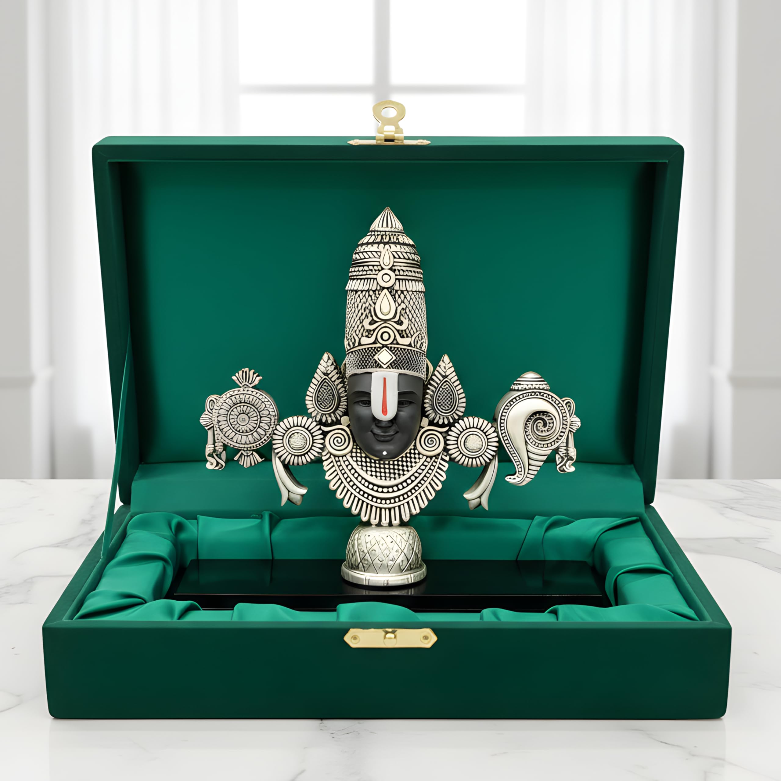 Dev Aastha 999 Silver Plated Balaji Statue | 4-Inch Divine Vastu Table Decor for Pooja Room & Prayer Room | Auspicious Lord Venkateswara Idol & Religious Gifting Item-image-45