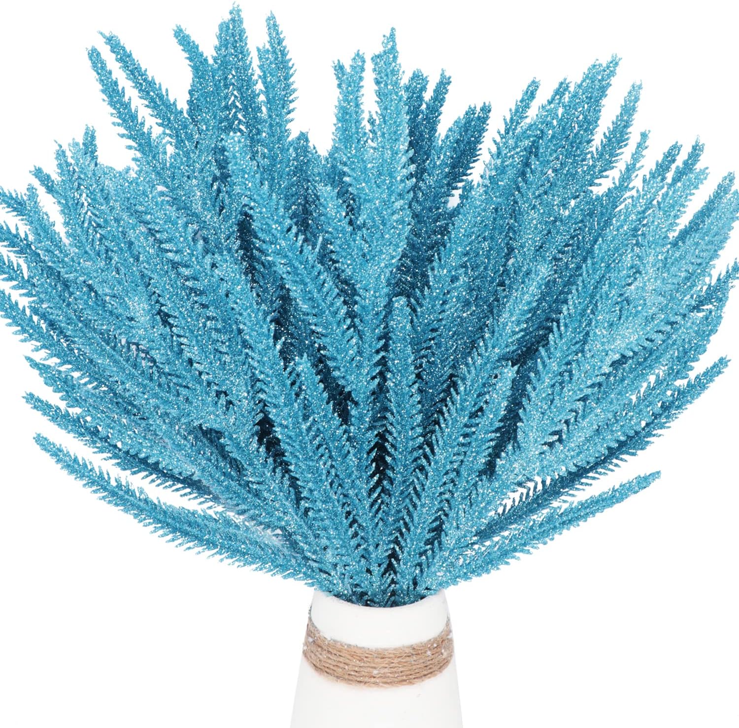 Glitter Christmas Pine Picks Sprays Artificial Pine Needles