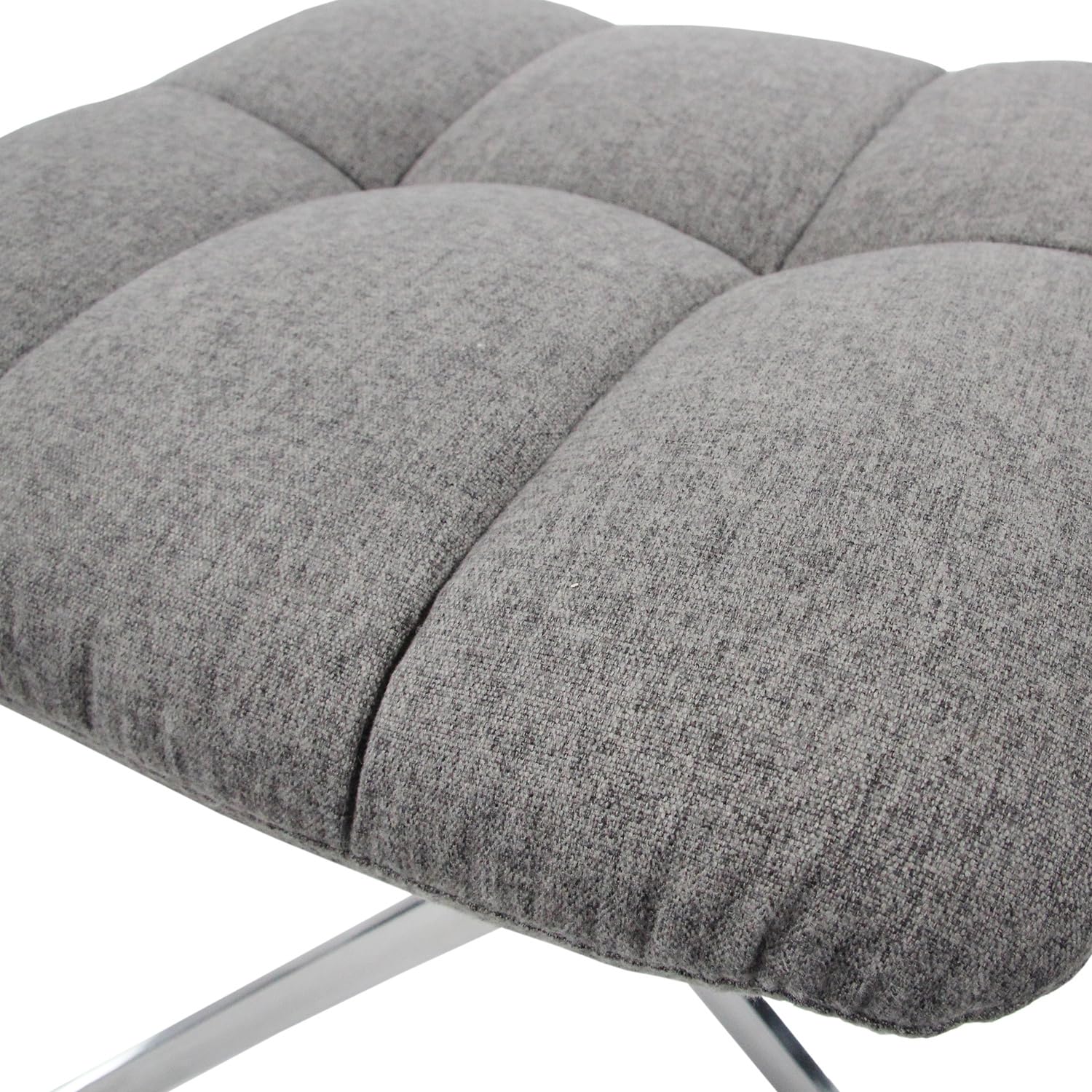 hjh OFFICE 670934 Tabouret élégant avec Un Design rétro SARANTO Gris Tissu, Pouf Salon, Tabouret Bas, réglable en Hauteur