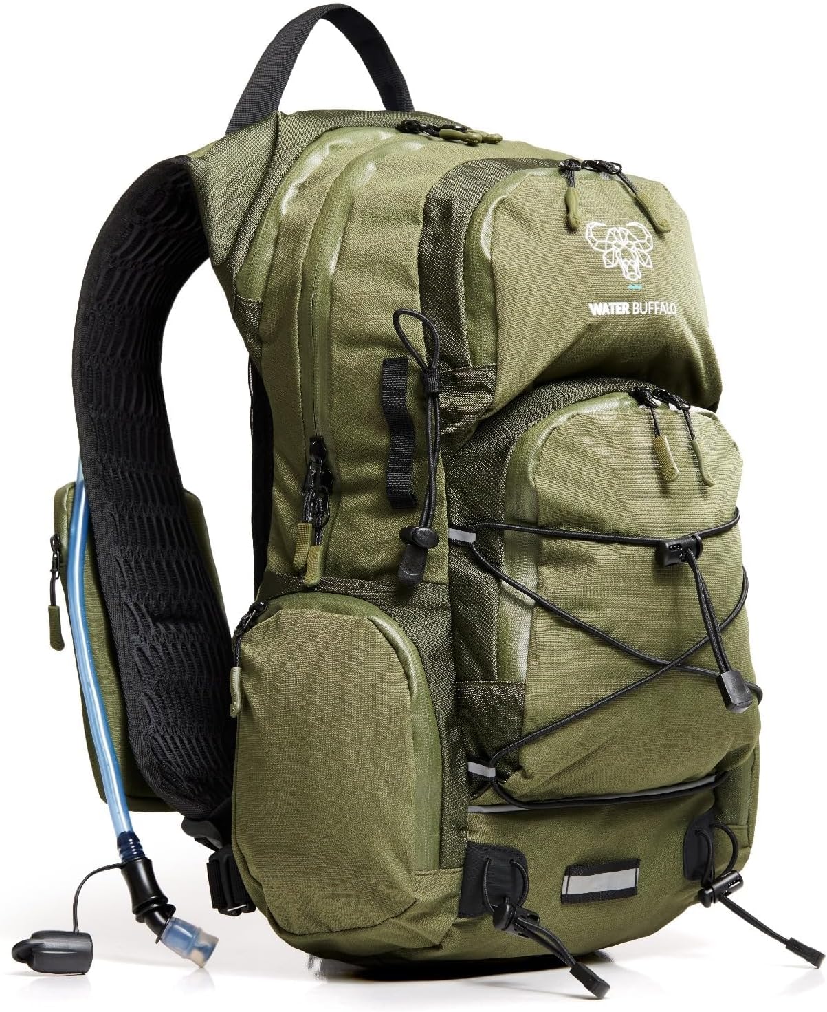 Water Buffalo Hydration Backpack - Sherpa 22L Hiking Backpack with Water Bladder - Water Backpack for Hiking with Waterproof Zippers