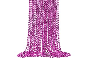 24 Pcs 33 Inch Pink Mardi Gras Beads Necklaces