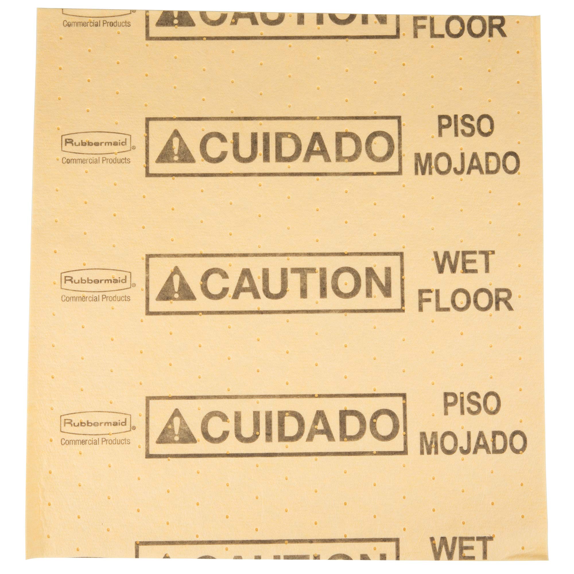 Rubbermaid Commercial Over-The-Spill Pad Station, Highly Absorbent, Slip-Resistant, Caution Wet Floor", Yellow (