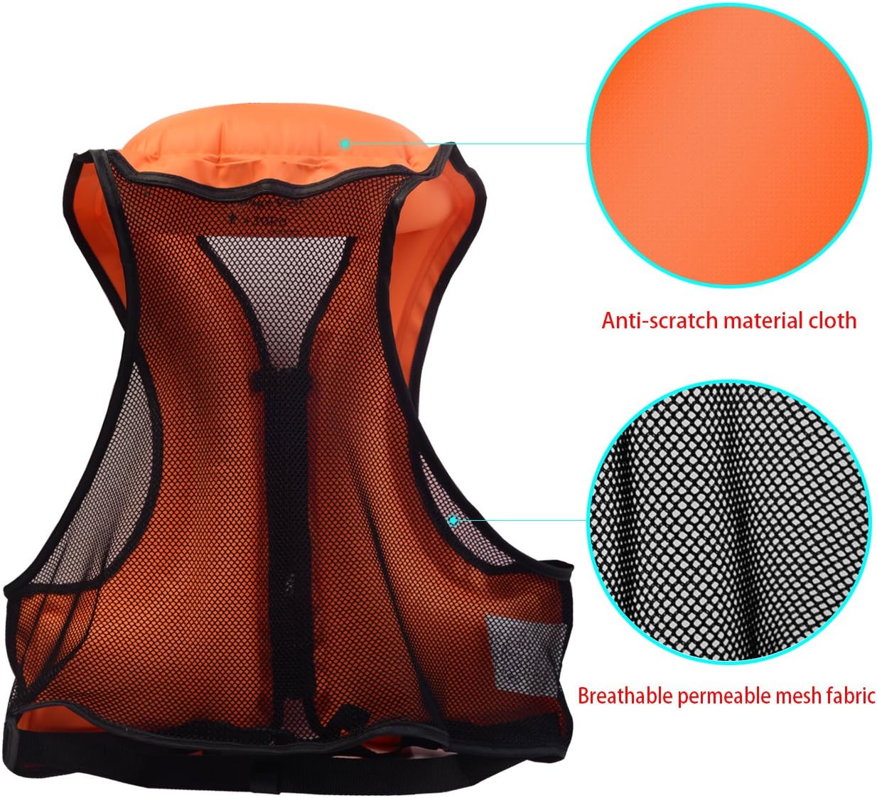 OMOUBOI Inflatable Snorkel Jacket Adult with Leg Straps for Men Women Snorkel Vest for Snorkeling Diving Swimming (Orange) : Sports & Outdoors