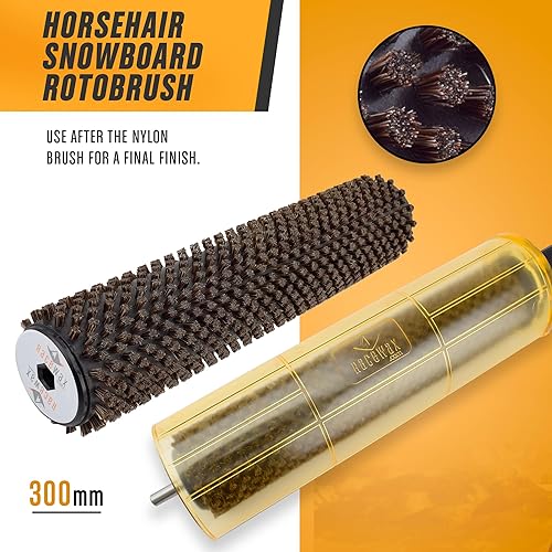 Miniatura 4 de RaceWax Snowboard 11.811 in Roto Brush Wax Kit Axle-Shield con Nylon y Cepillo de crin - Kit de depilación de snowboard - (ZL-7000)