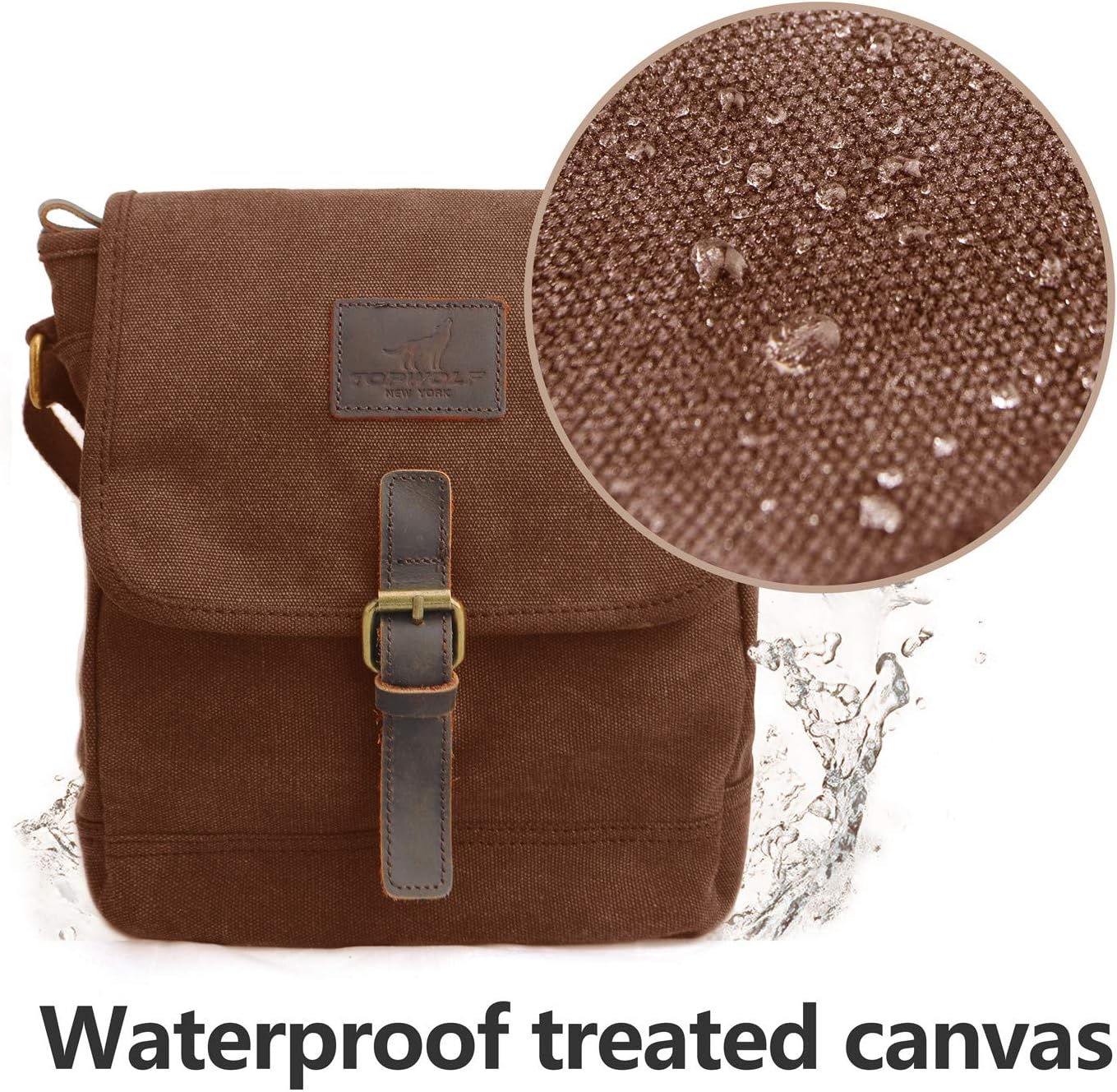 Canvas Messenger Bag Small Crossbody Bag Casual Travel Working Tools Bag Shoulder Bag Hold Phone Handset Anti Theft | Small, Casual, Travel, Working Tools Bag, Hold Phone, Handset - Image 2