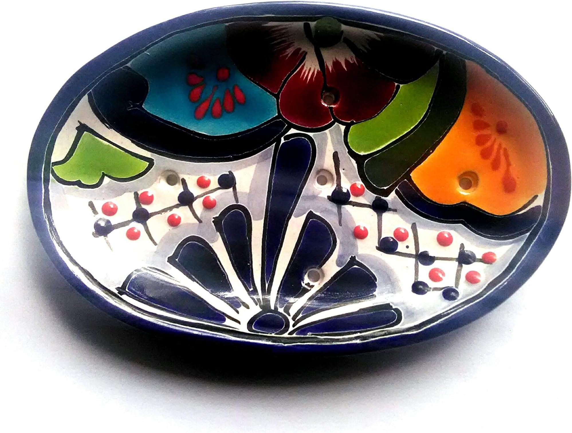 6" Oval Mexican Talavera Soap Dish for the Kitchen or Bathroom to be used for Daily Use and Home Decor