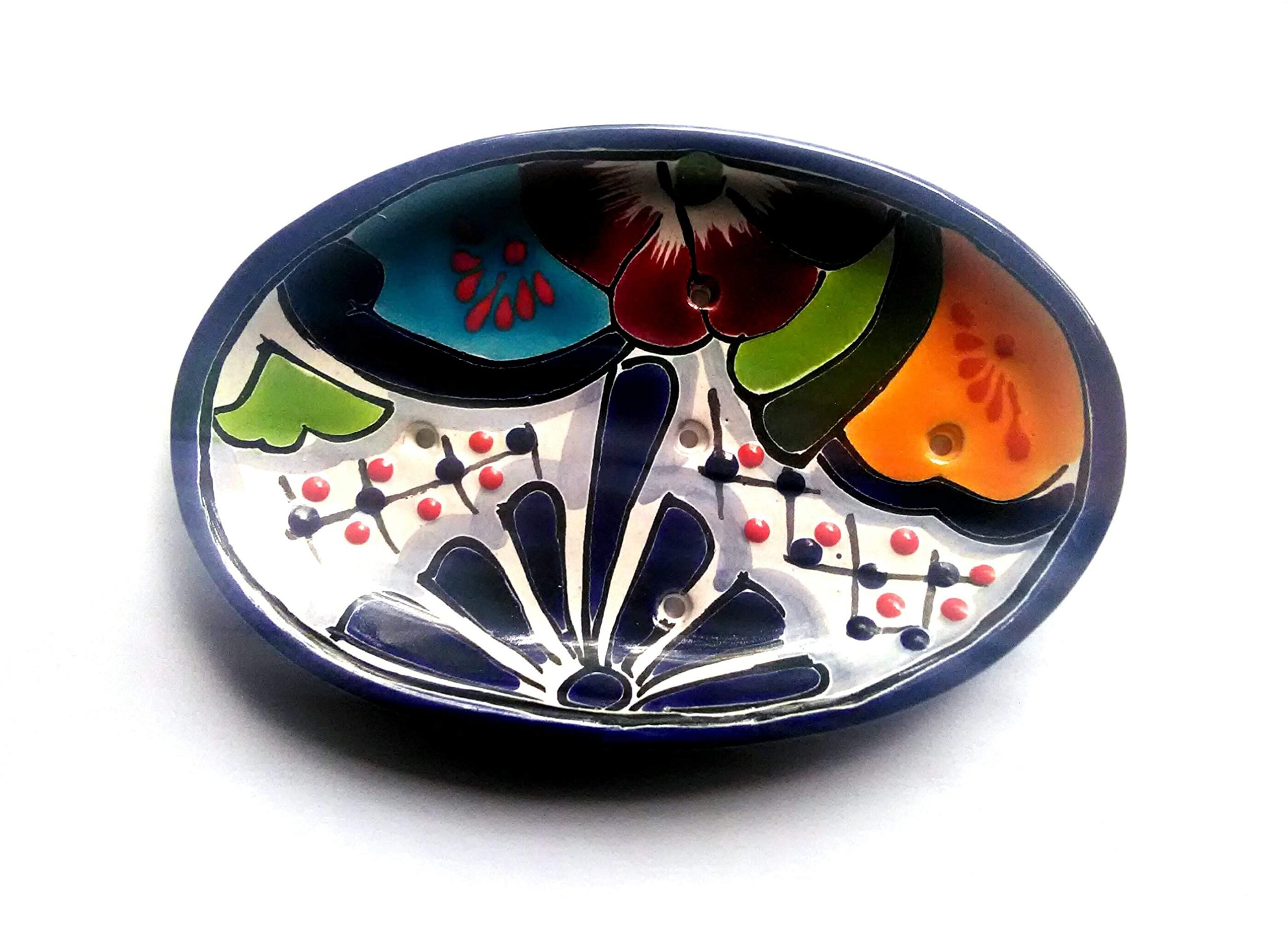 6" Oval Mexican Talavera Soap Dish for the Kitchen or Bathroom to be used for Daily Use and Home Decor