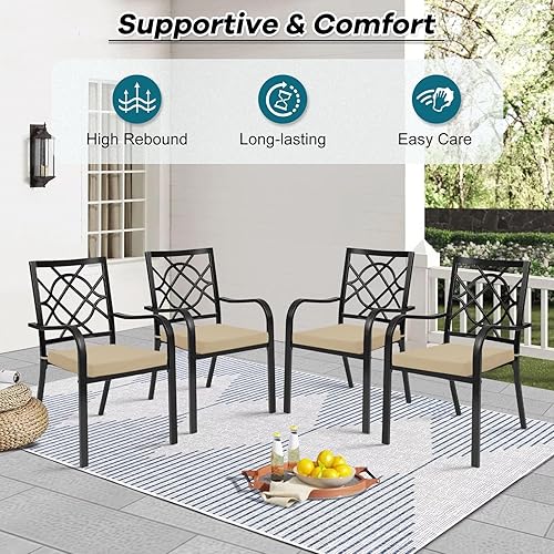 Miniatura 7 de Basic Beyond Cojines para sillas de interiorexterior, cojines impermeables para muebles de patio - Cojines de asiento cuadrados para muebles de