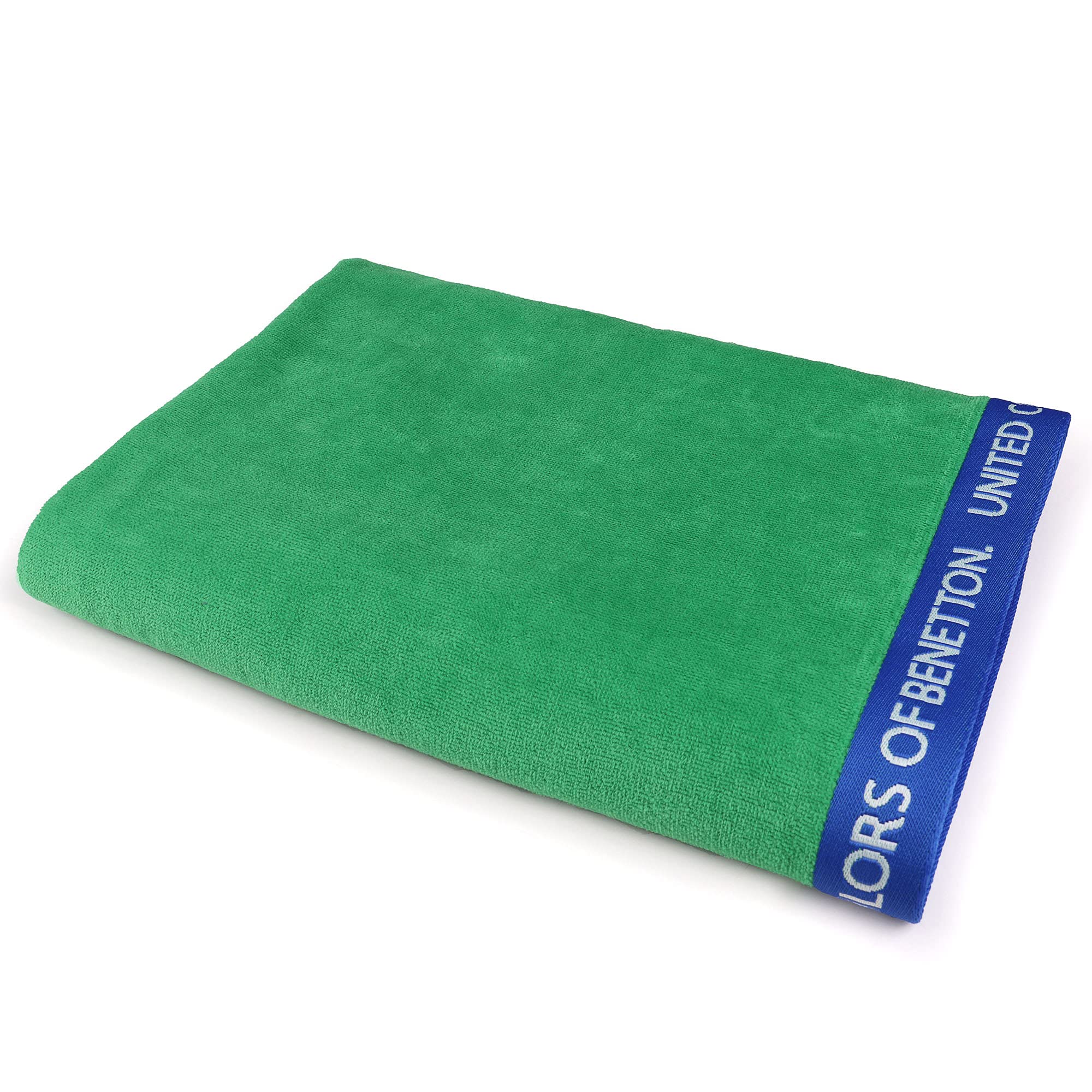 UNITED COLORS OF BENETTON, SET 2 TOALLAS DE PLAYA 90X160CM 380GSM VELOUR 100PercentALGODON VERDE CASA BENETTON, 90x160 c/u