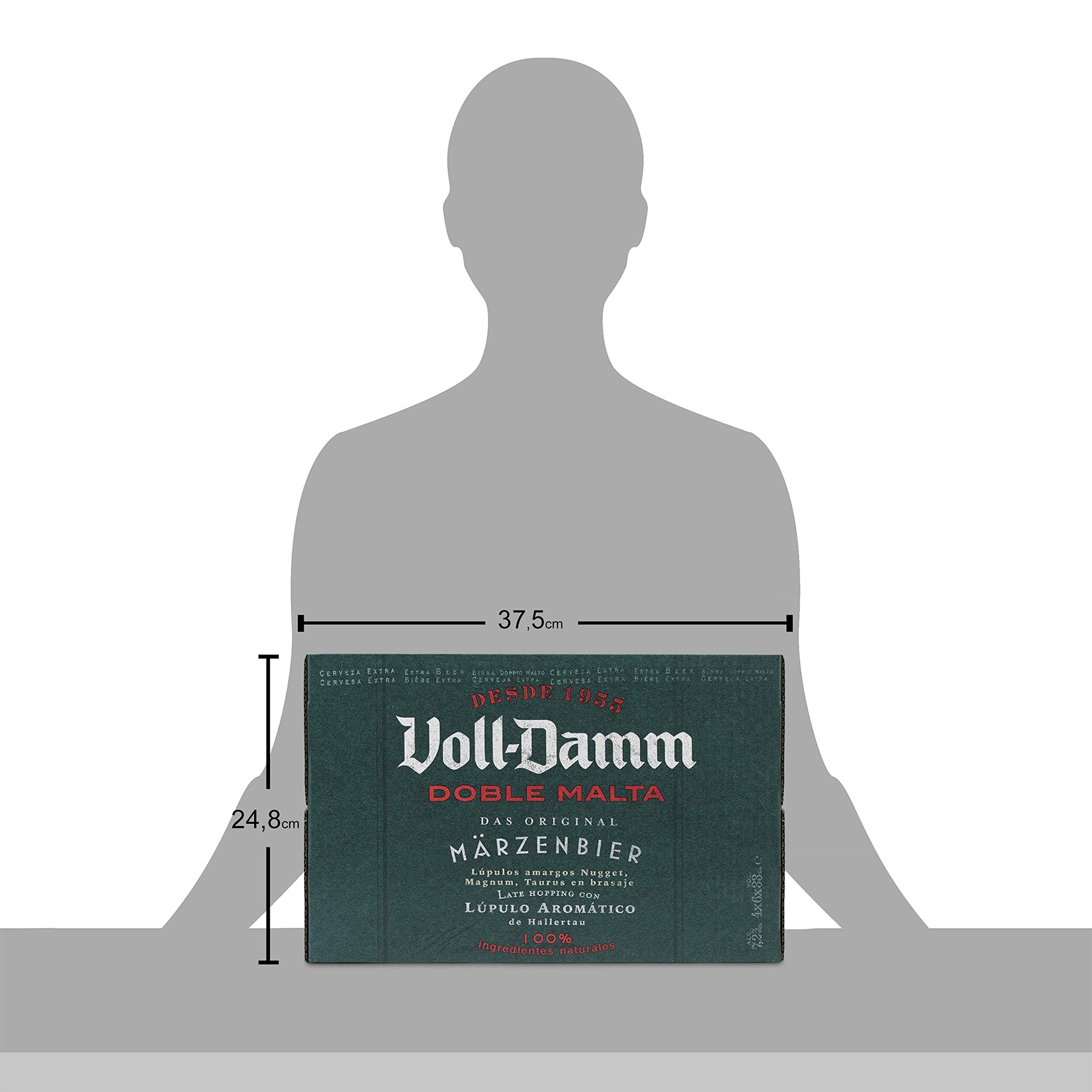 Damm - Cerveza Voll-Damm Doble Malta, Caja de 24 Botellas 33cl | Cerveza Doble Malta, Estilo Märzenbier, 100% Ingredientes Naturales, Original, en Botella