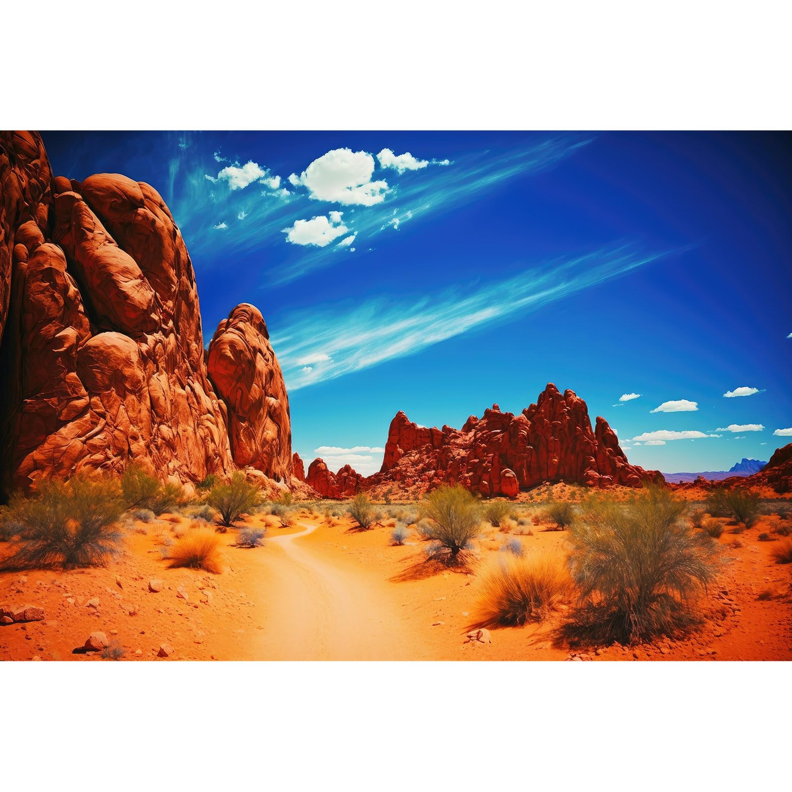 Sunset Desert Reptile Tank Background Desert Red Rock Formations Bright Blue Sky Reptile Enclosure Terrarium Background Desert Gobi Red Rock Natural