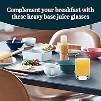 Vista 2 de Libbey Fruit Juice Glasses, Heavy Base Glass Drinking Glasses Set of 8, Breakfast Juice Cups, Everyday Clear Drinking Glass Set for Cold Drinks