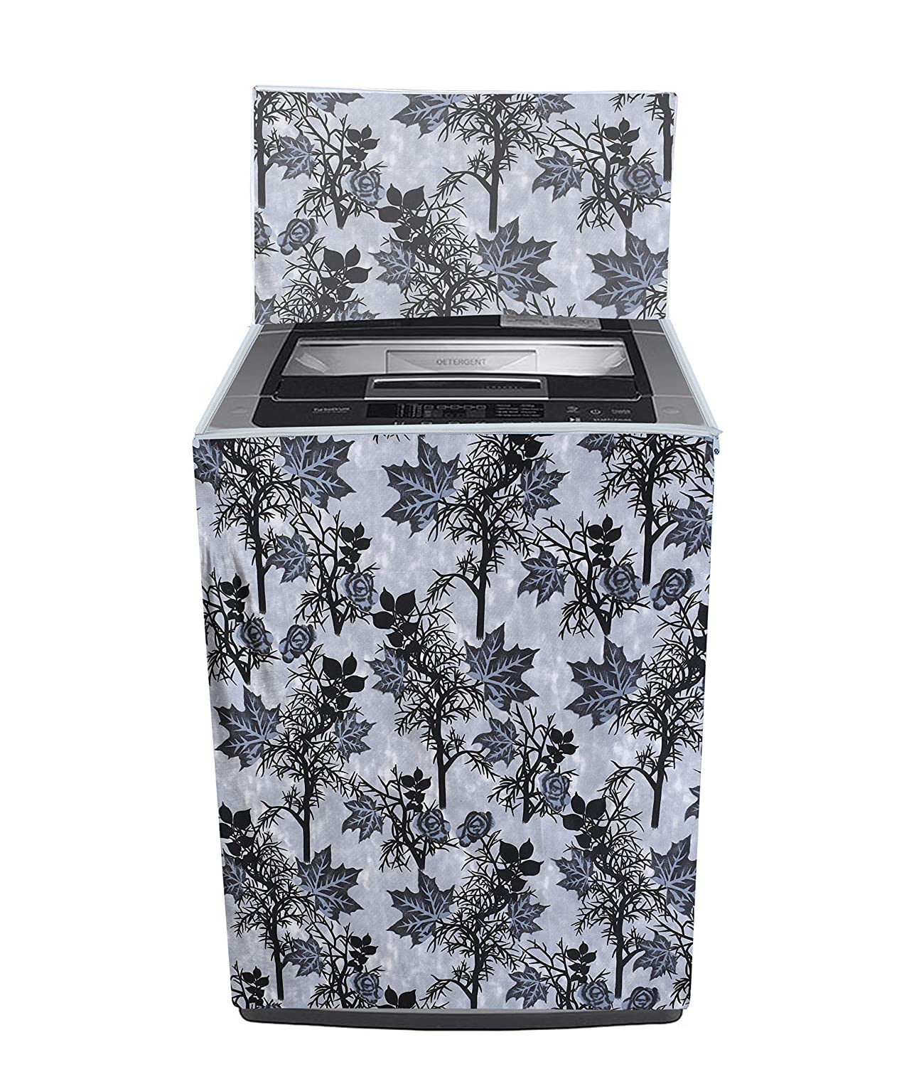 Skin World Top Load Fully Autometic Washing Machine Cover Compatible With ifb samsung bosch whirlpool haier lg and All Brand Universal Size 6kg | 6.5kg | 7kg | 7.5kg (Black Jhad)