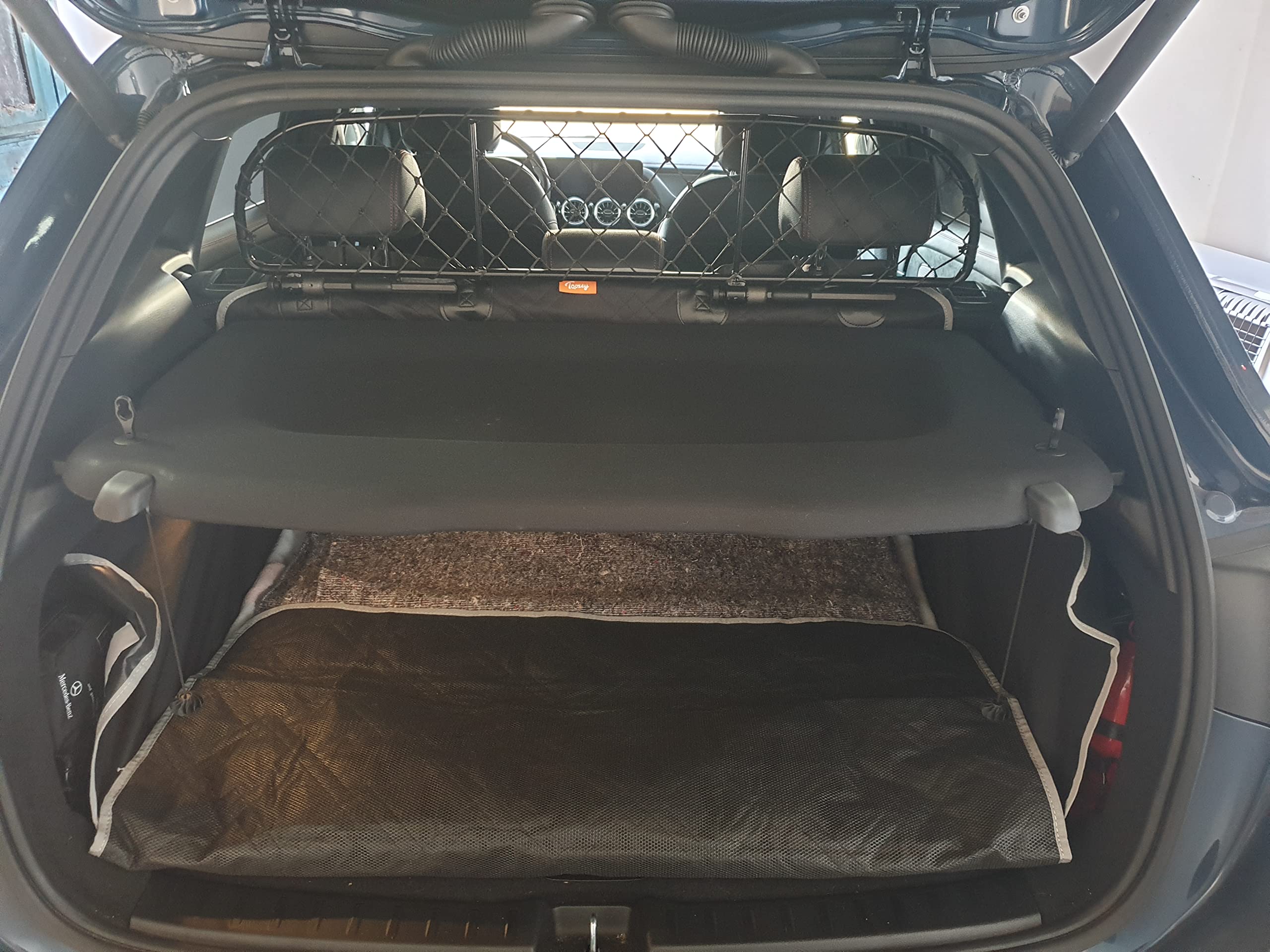 ERGOTECH Divisorio Griglia Rete Divisoria per Mercedes GLA (dal 2020 in Poi) RDA65-XS, per Trasporto Cani e Bagagli