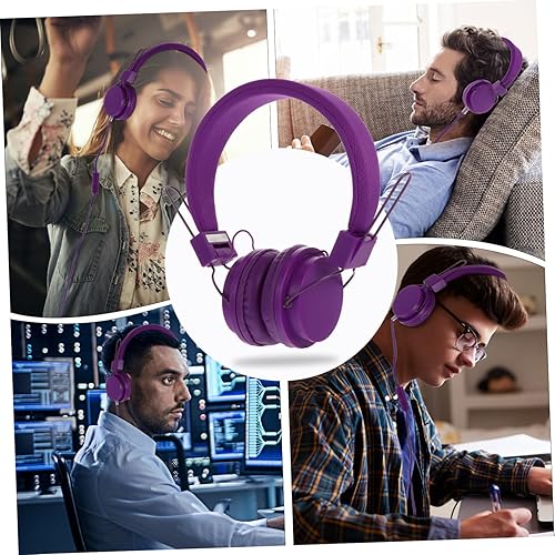 Miniatura 4 de Mikikit 2pcs Wired Music Headset Gift Purple Computer Sponge