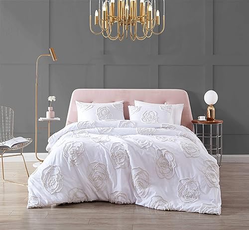 Betsey Johnson - Juego de funda de edredón tamaño individual, ropa de cama reversible de algodón con funda a juego, decoración del hogar para todas