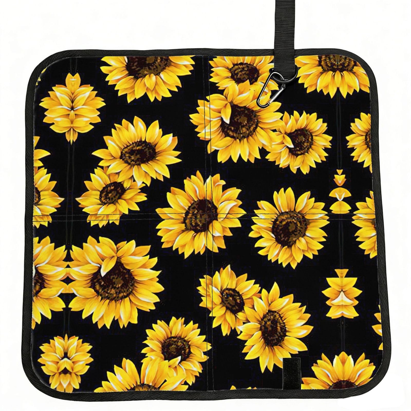 eeprty Sunflower.. Printed Portable Seat Cushion Strap, Foldable Pad for Stadium Bleachers Hiking Travel