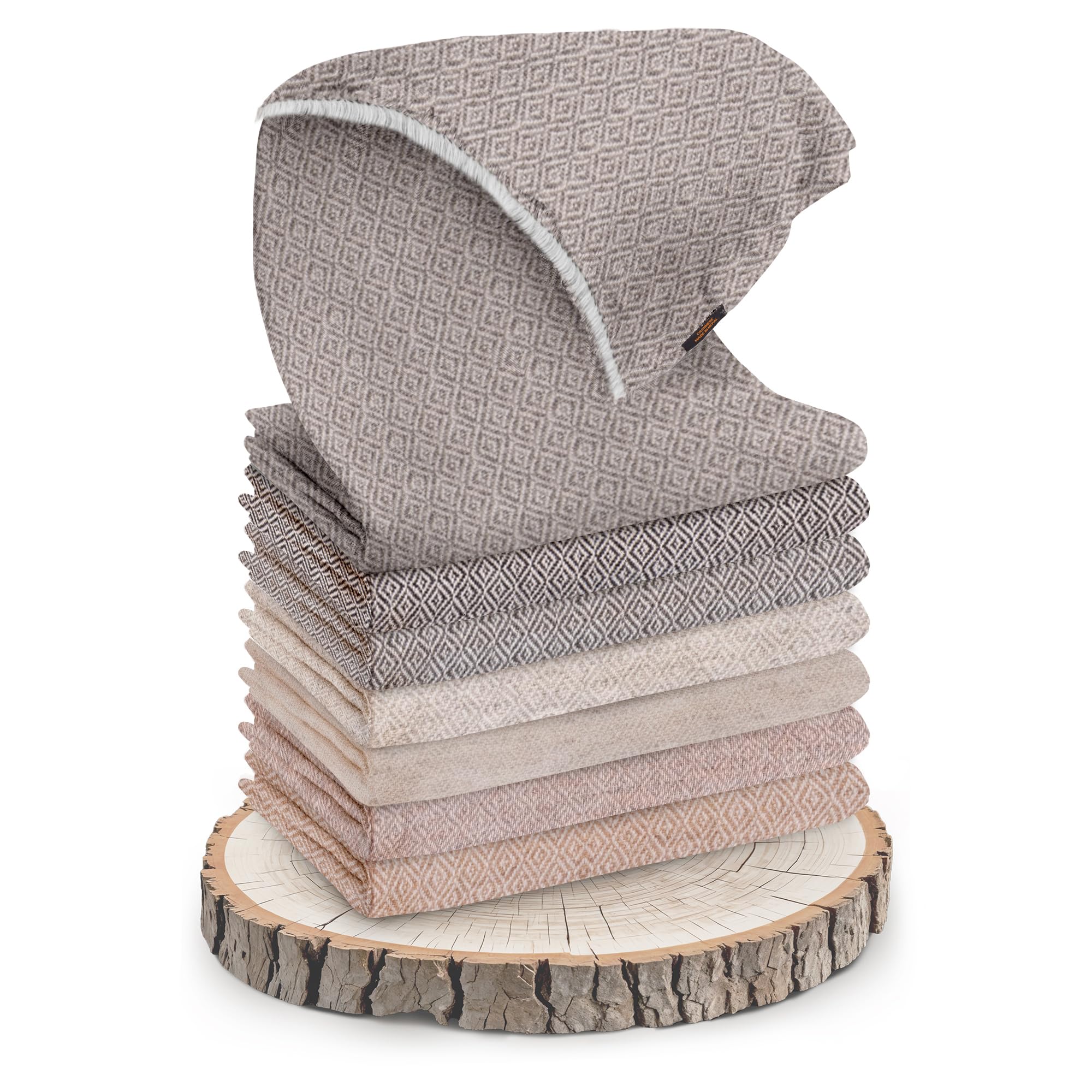 Sciarpa in Cashmere Unisex - Sciarpa in Lana di Cashmere per Donna e Uomo Leggera a Motivo a Quadri - Sciarpa Avvolgente Calda 68 x 190 cm, Sciarpa al Collo - Prodotto in Nepal
