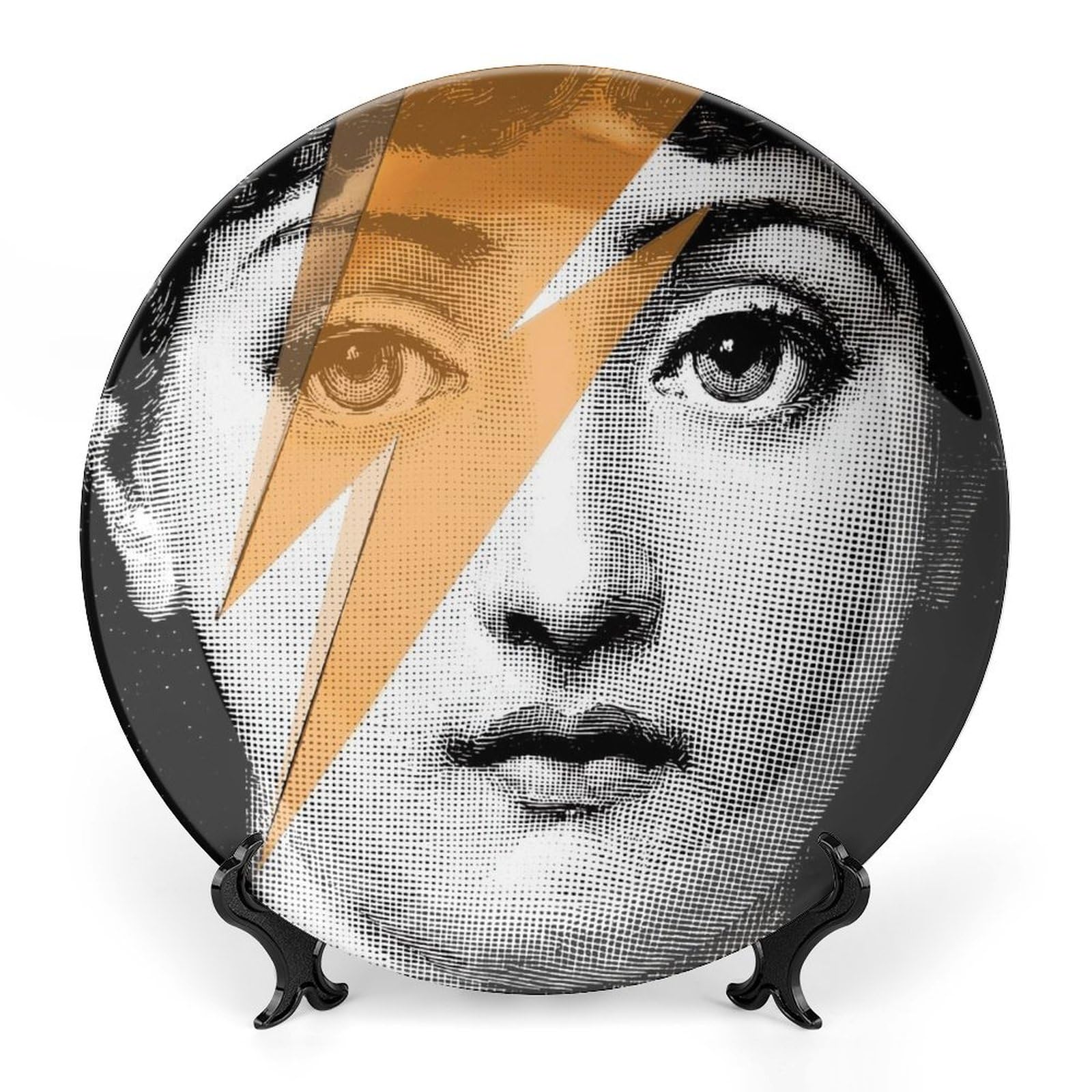 LydlX Lina Cavalieri Plate, Wall Decorative Plate, Mysterious Face Plate Wall Hanging Decoration,Including Bracket and Special Spring Hook,Style-7,10inch