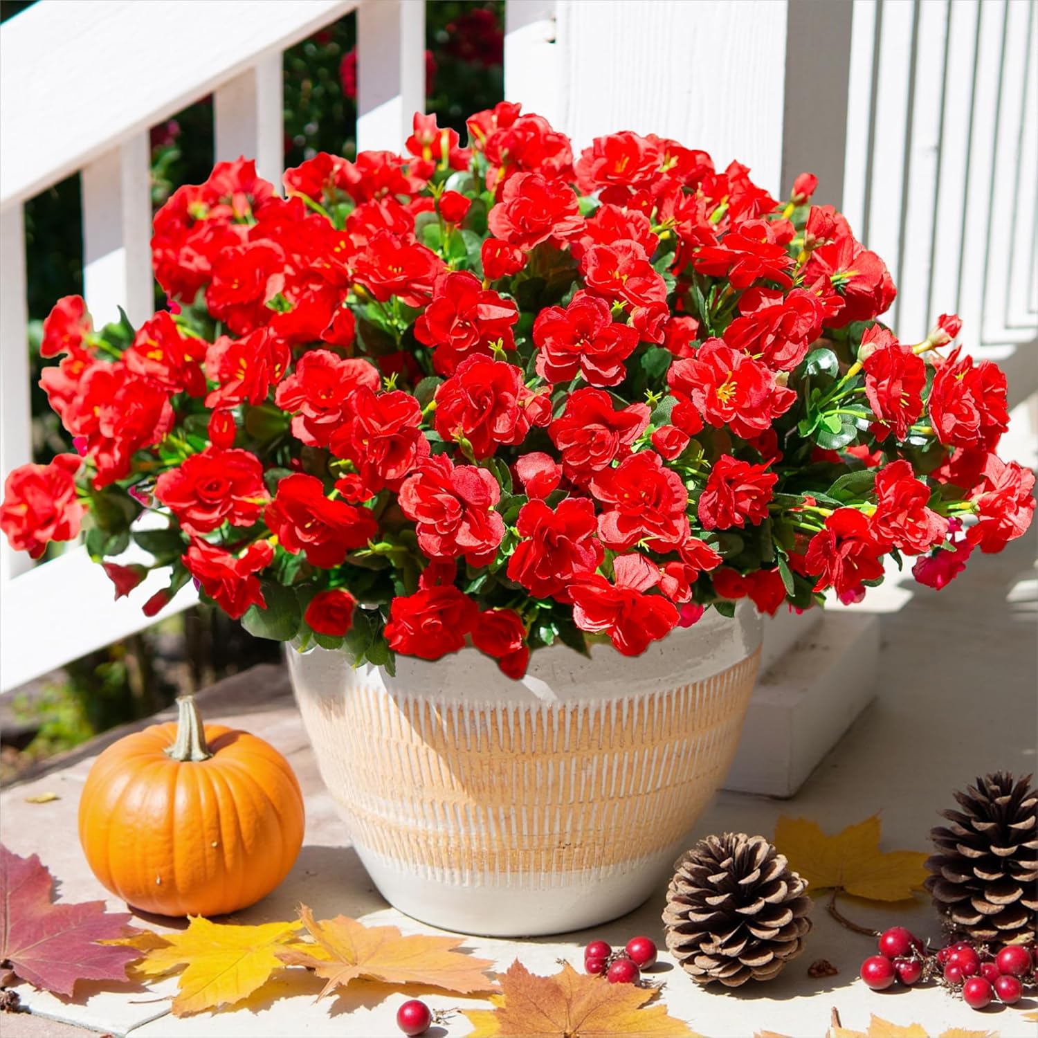 Artificial Fake Flowers Plants for Summer Fall Outdoor...