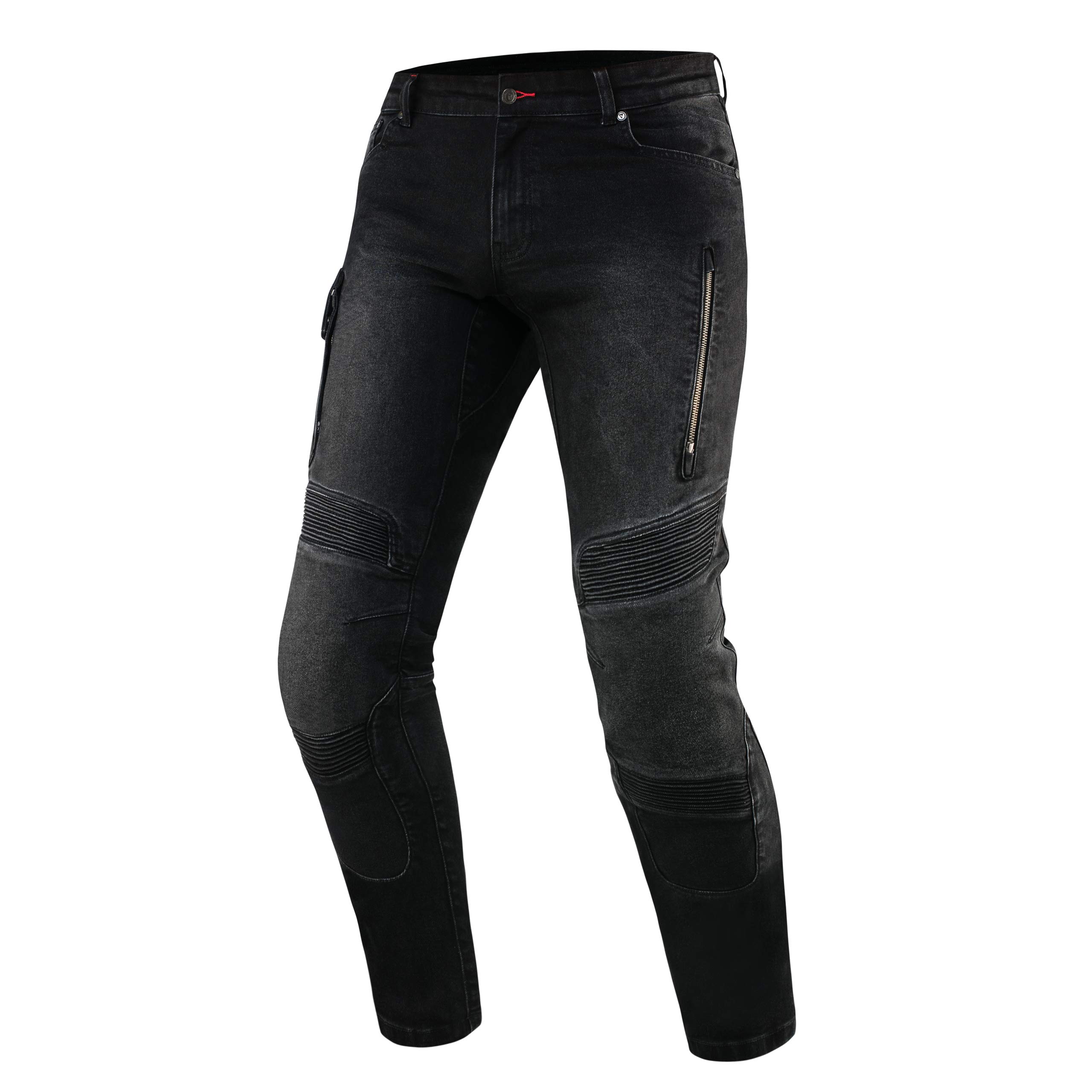 REBELHORN Vandal Motorradjeans Herren | Aramidfaser Futter | SAS-TEC Stufe 2 Knieprotektoren und Stufe 1 Hüftprotektoren | Steißbeinprotektor Tasche | 2 Belüftungskanäle | Tapered Fit