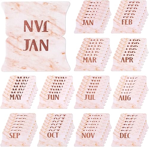 Miniatura 6 de HINZIC 84 calcomanías de calendario con pestañas mensuales, calcomanías adhesivas de índice, organizador de clasificación, accesorios de oficina
