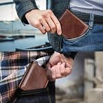 Swallowmall Genuine Leather Wallets for Mens RFID Blocking Slim Bifold Wallets Credit Card Holder with ID Window and 13 Card Slots for Him