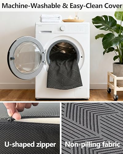 Miniatura 6 de Colchón de tres pliegues, cama plegable de espuma viscoelástica individual de 4 pulgadas, cero olor, funda extraíble 100% poliéster, asas