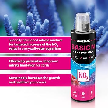 Nitrate Supplement Marine Aquarium 118 ml - Basic N NO3 Plus for Corals | raises nitrate, healthy coral growth, vibrant colours, stable nutrient values, corals, reef tank, sea water, saltwater