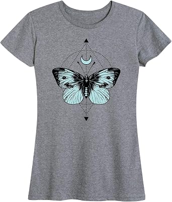 Instant Message - Butterfly Minimalist Design - Womens Short Sleeve Tee