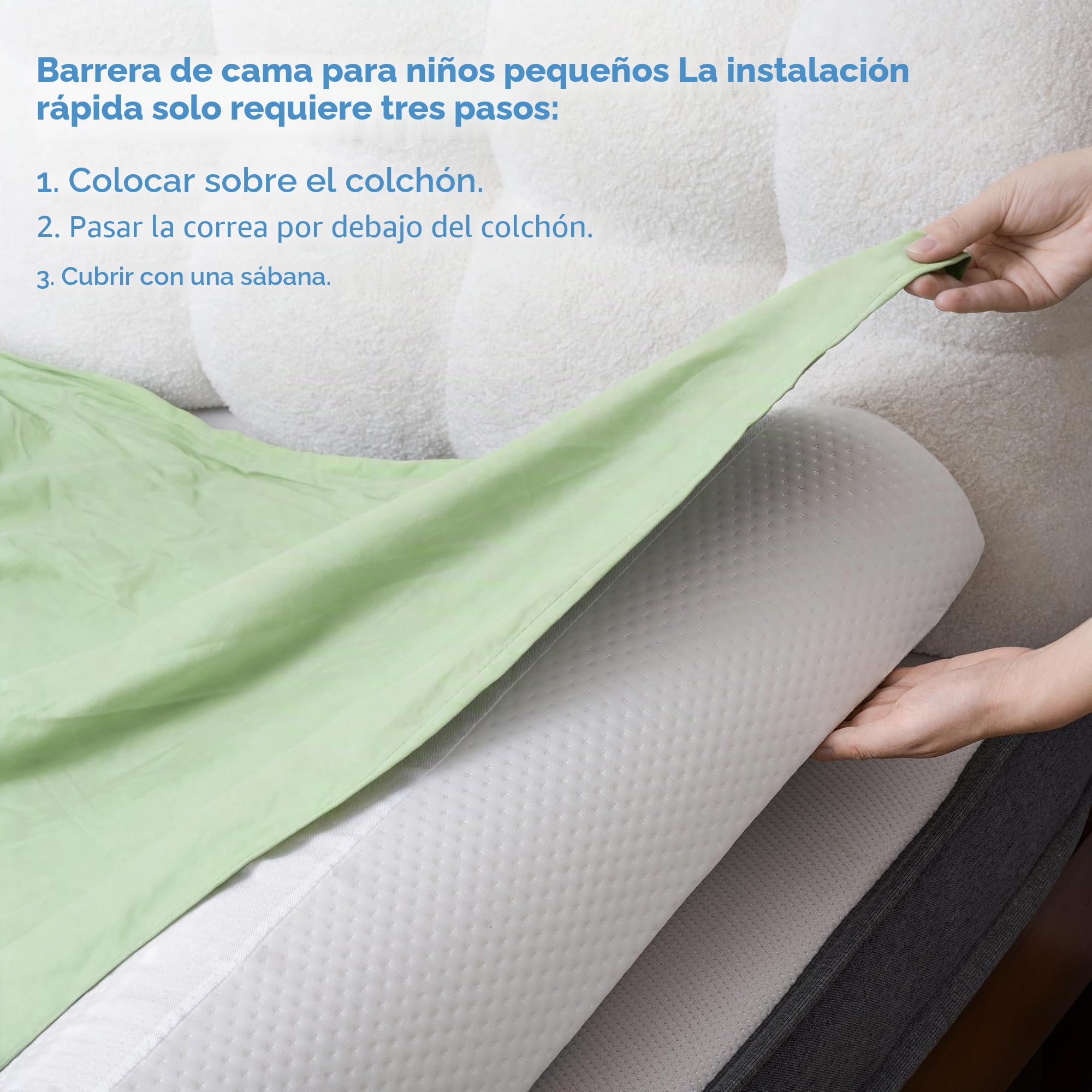 YIHATA Barrera Seguridad NiñOs Cama, PortáTil Barandilla Cama NiñO, Barandilla Cama Adulto con Funda Impermeable, Antideslizante Y Lavable a MáQuina, Apto para Todas Las Camas - 2 Unidad
