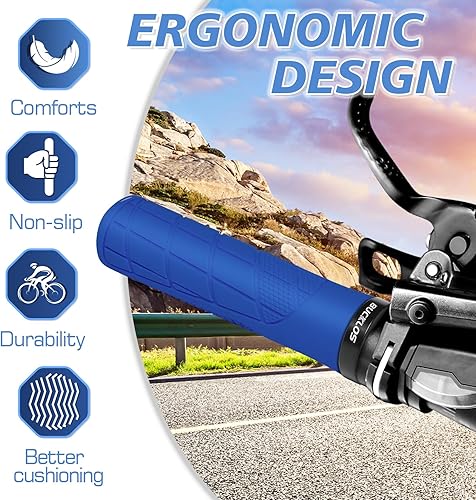Vista 68 de BUCKLOS Empuñaduras de manillar de bicicleta con bloqueo único, mango ergonómico antideslizante para bicicleta de montaña, mango antideslizante