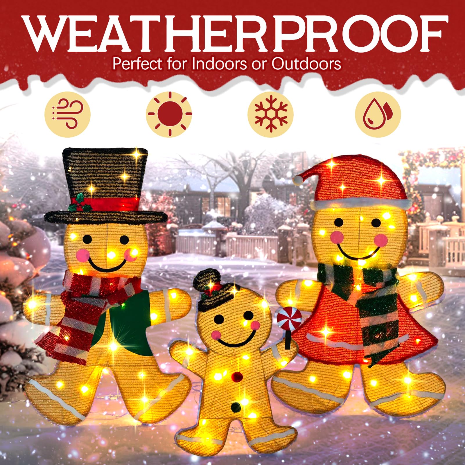 Amazon.com: Light Up Gingerbread Man Christmas Decorations Outdoor