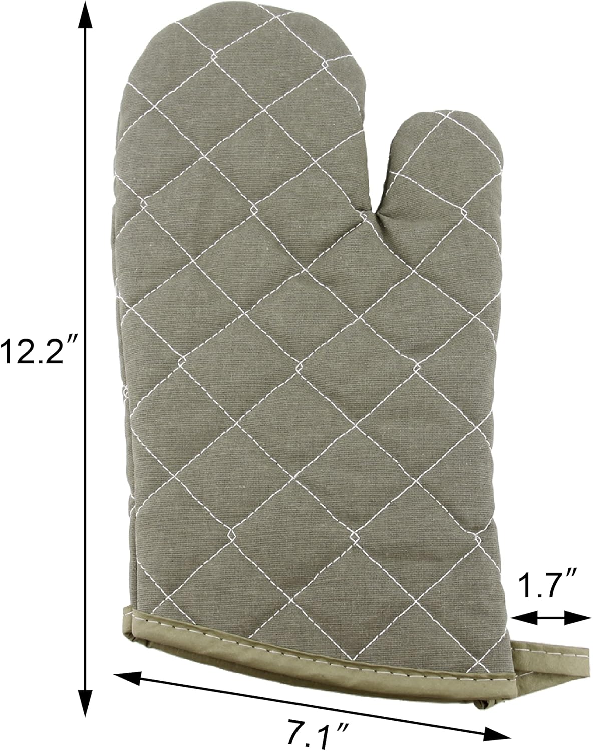 New Star Foodservice Oven Mitts with Extra Defense, up to 400F, Set of 2 (Olive (Flame Retardant), 13-Inch (Set of 2))