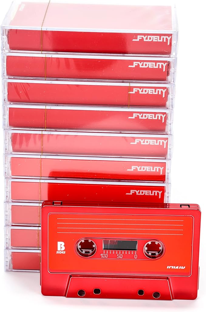FYDELITY Red Steel Chrome Cassette Tape Blank Cassette